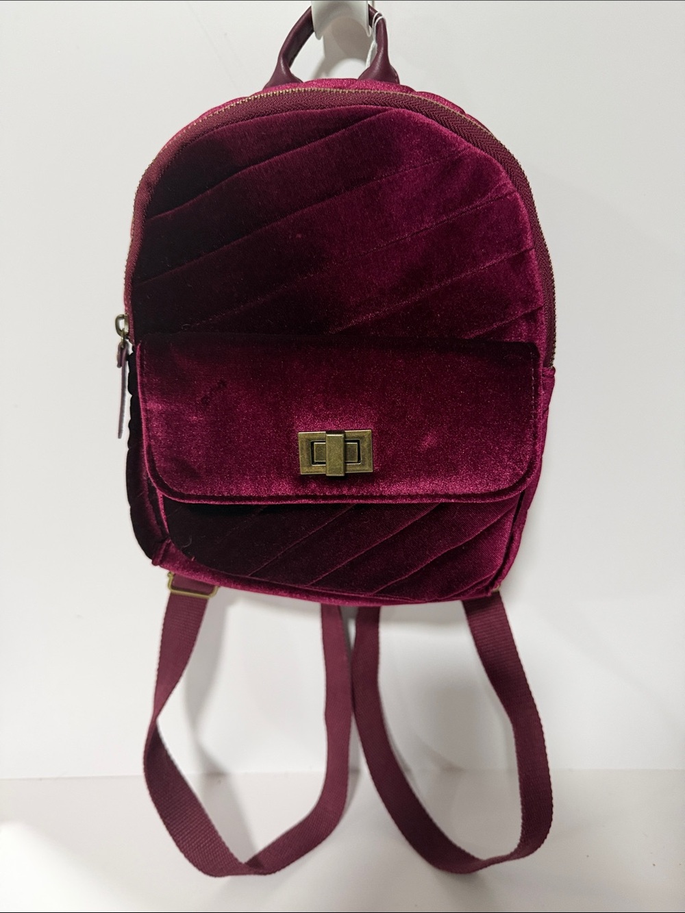 art class Velvet Mini Backpack in Burgundy
